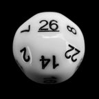 Impact Opaque White & Black D26 Dice - Discontinued