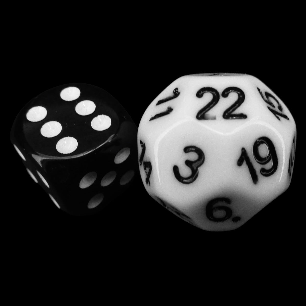 Impact Opaque White & Black D22 Dice - Discontinued