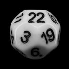 Impact Opaque White & Black D22 Dice - Discontinued