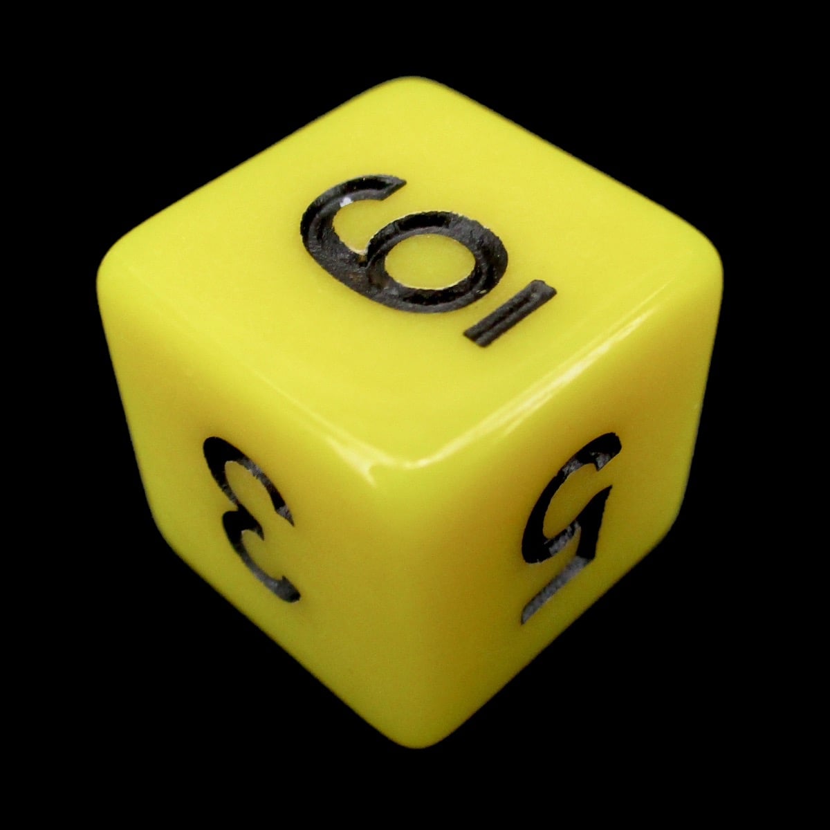 Impact Opaque Yellow & Black D6 Dice