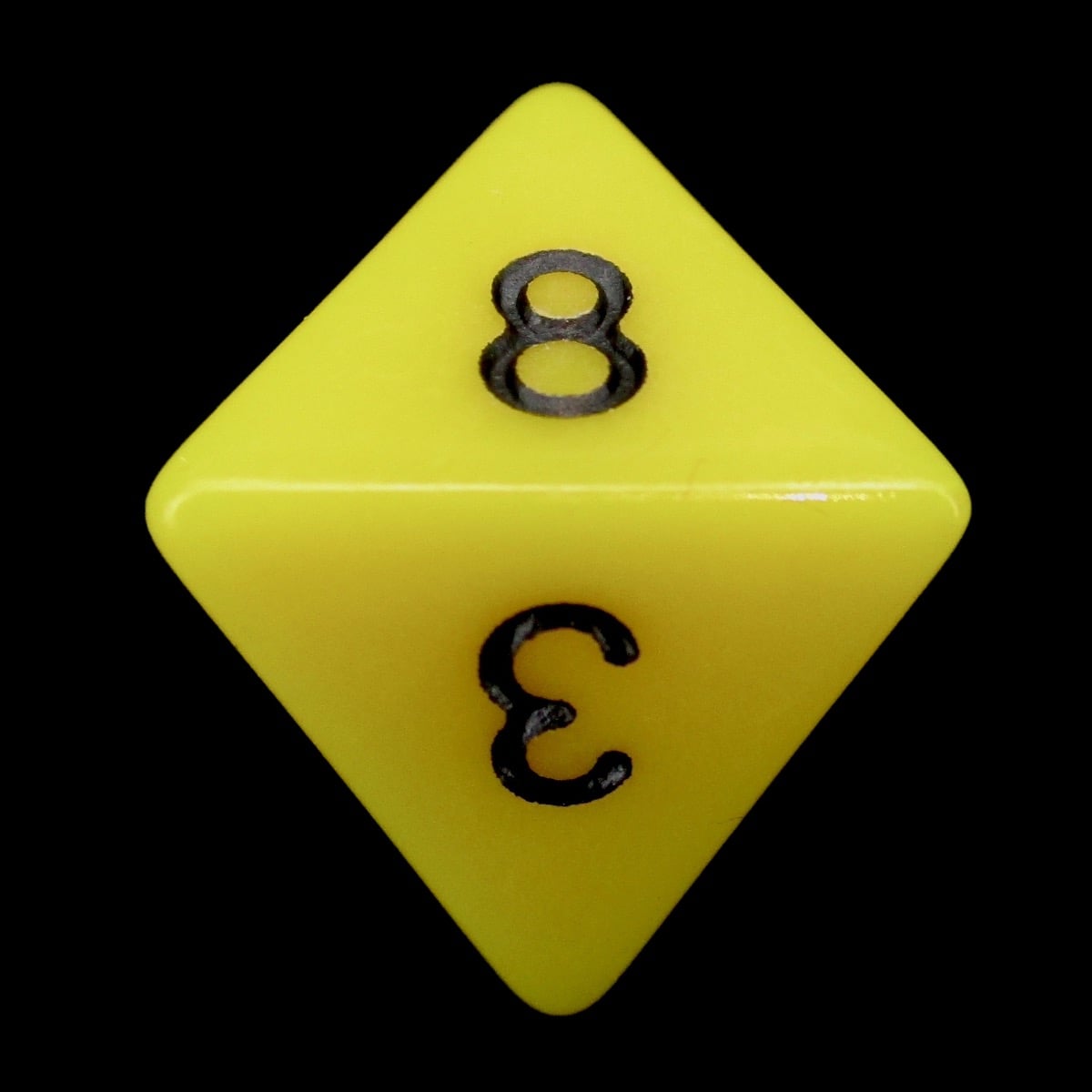 Impact Opaque Yellow & Black D8 Dice