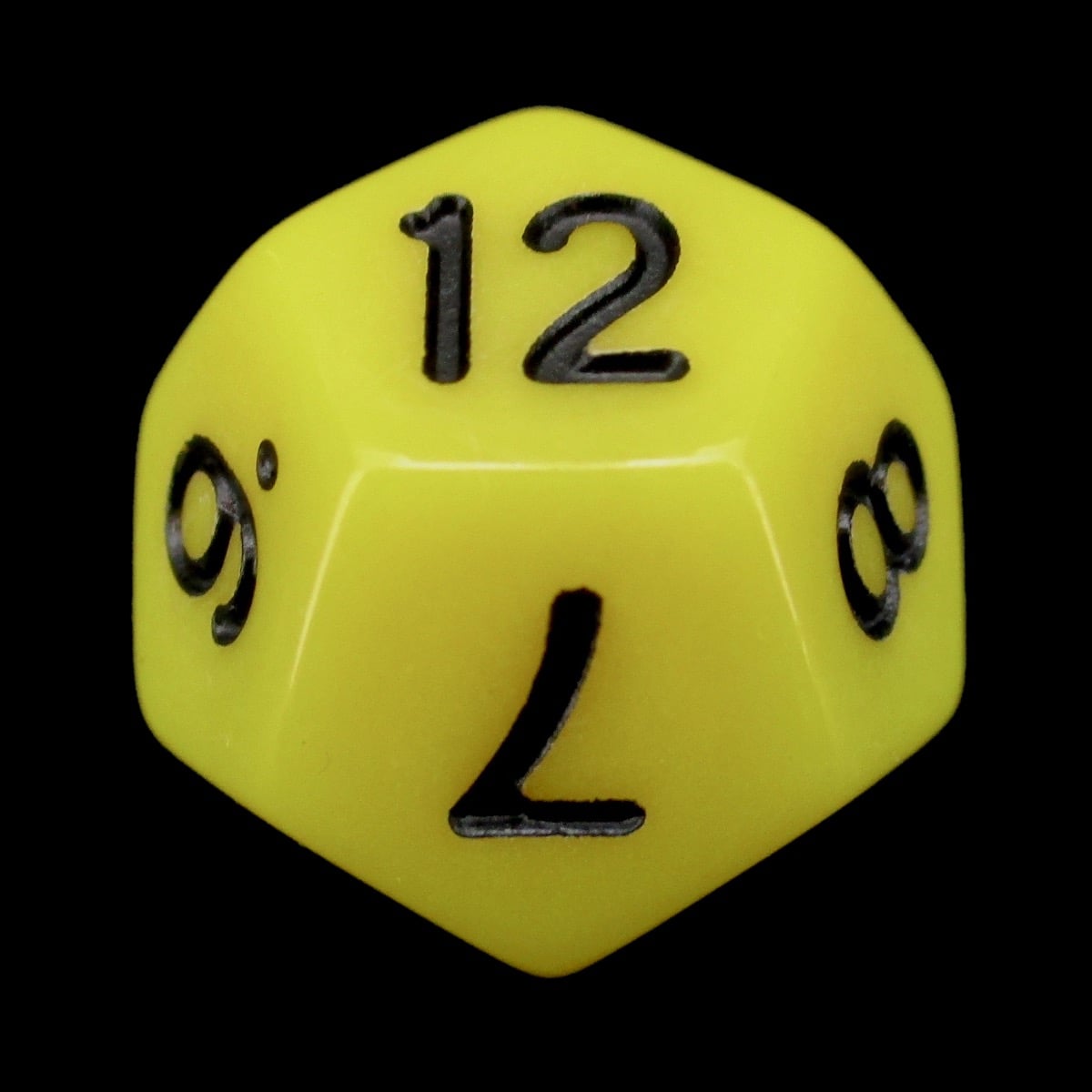 Impact Opaque Yellow & Black D12 Dice