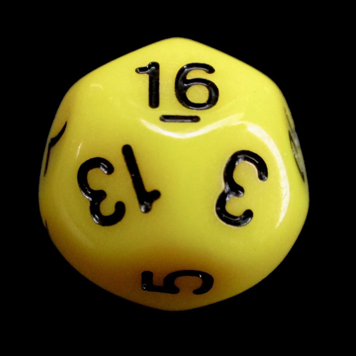 Impact Opaque Yellow & Black D16 Dice