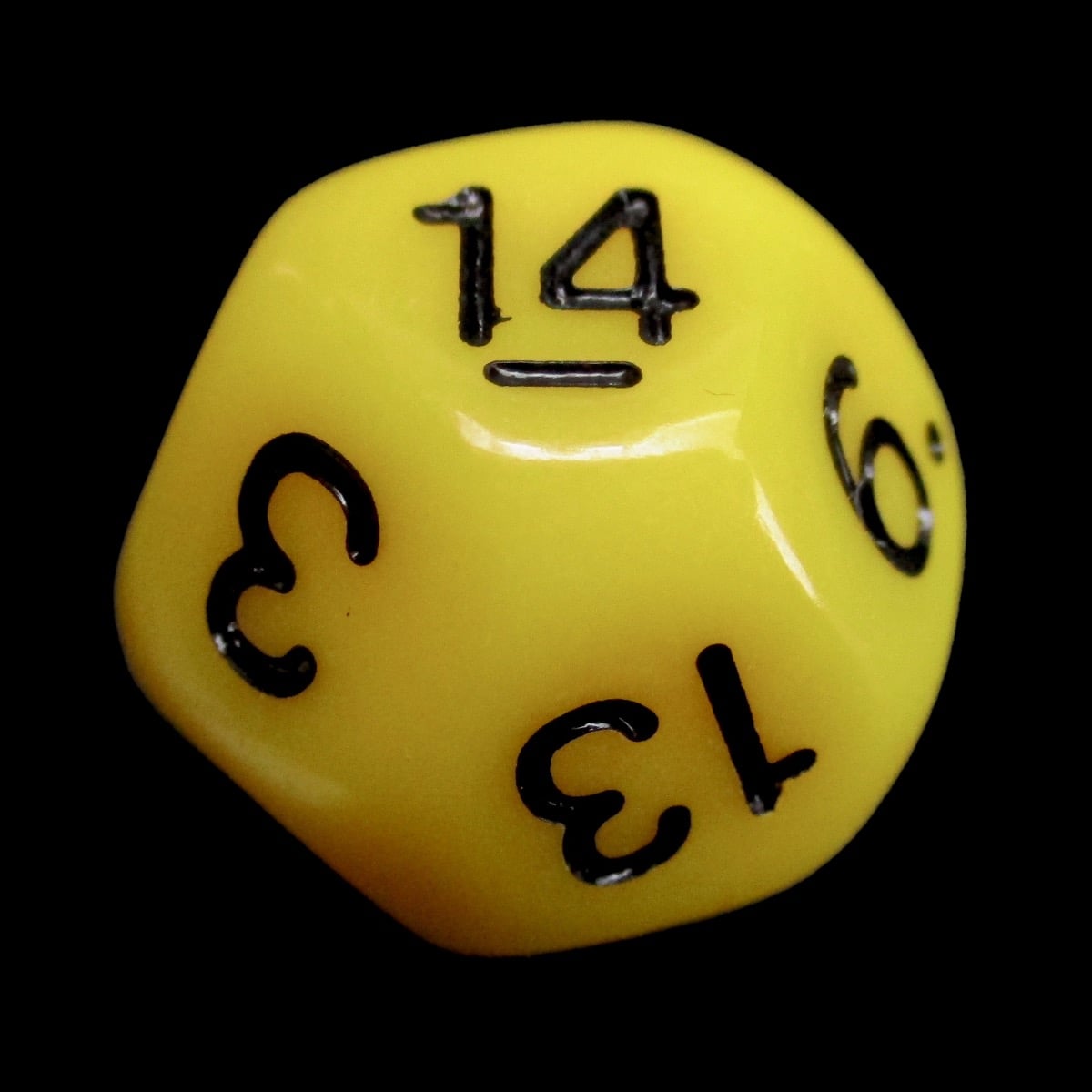Impact Opaque Yellow & Black D14 Dice