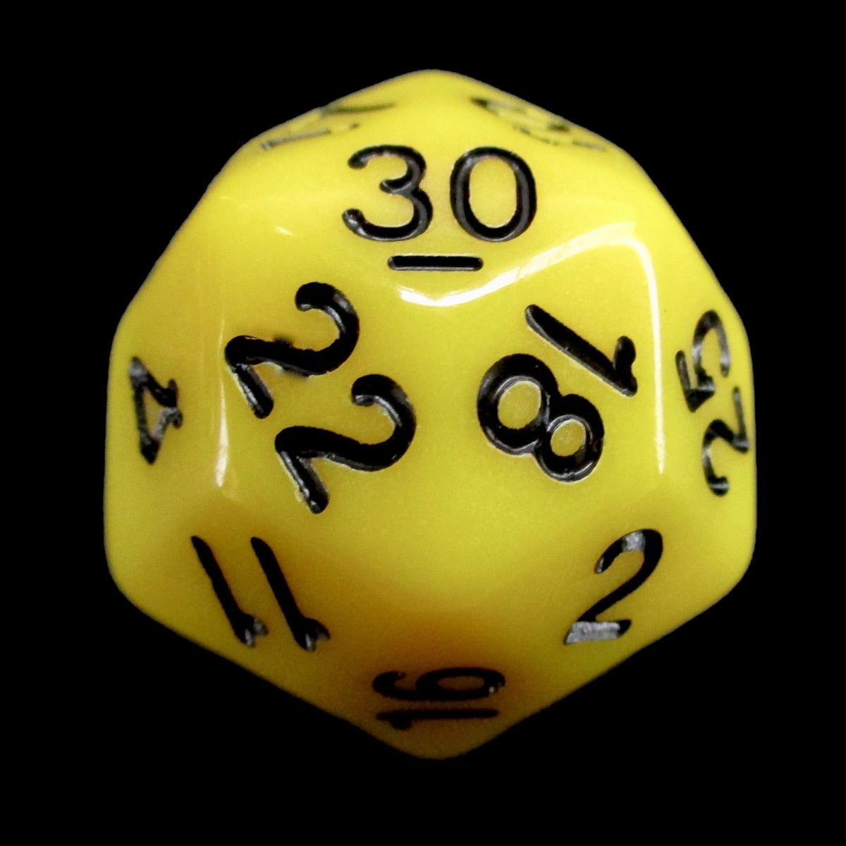 Impact Opaque Yellow & Black D30 Dice