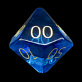 TDSO Zircon Glass Sapphire & Gold Percentile Dice