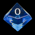 TDSO Zircon Glass Sapphire & Gold D10 Dice