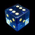 TDSO Zircon Glass Sapphire & Gold D6 Spot Dice