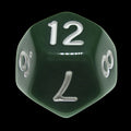 Impact Opaque Green & White D12 Dice