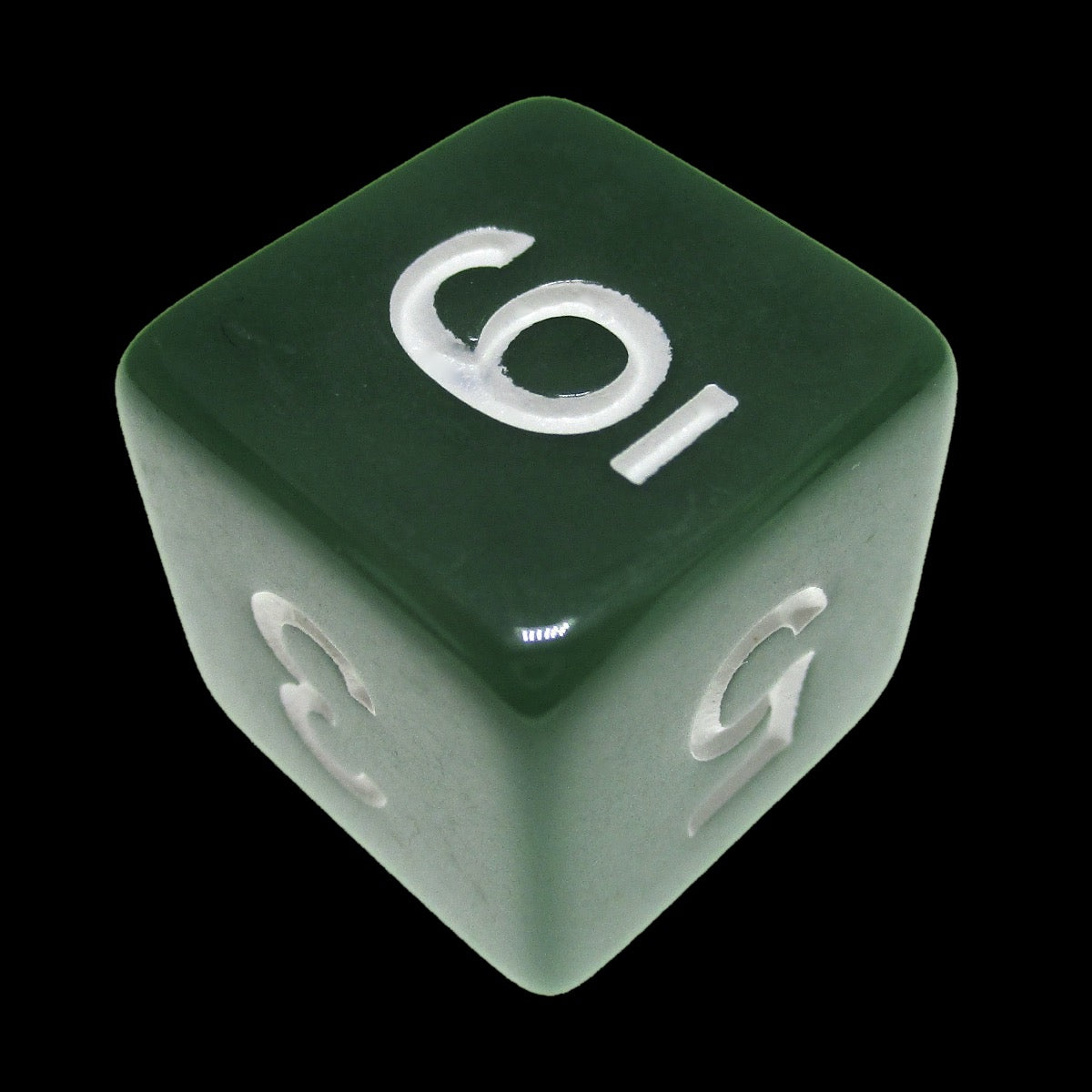 Impact Opaque Green & White D6 Dice
