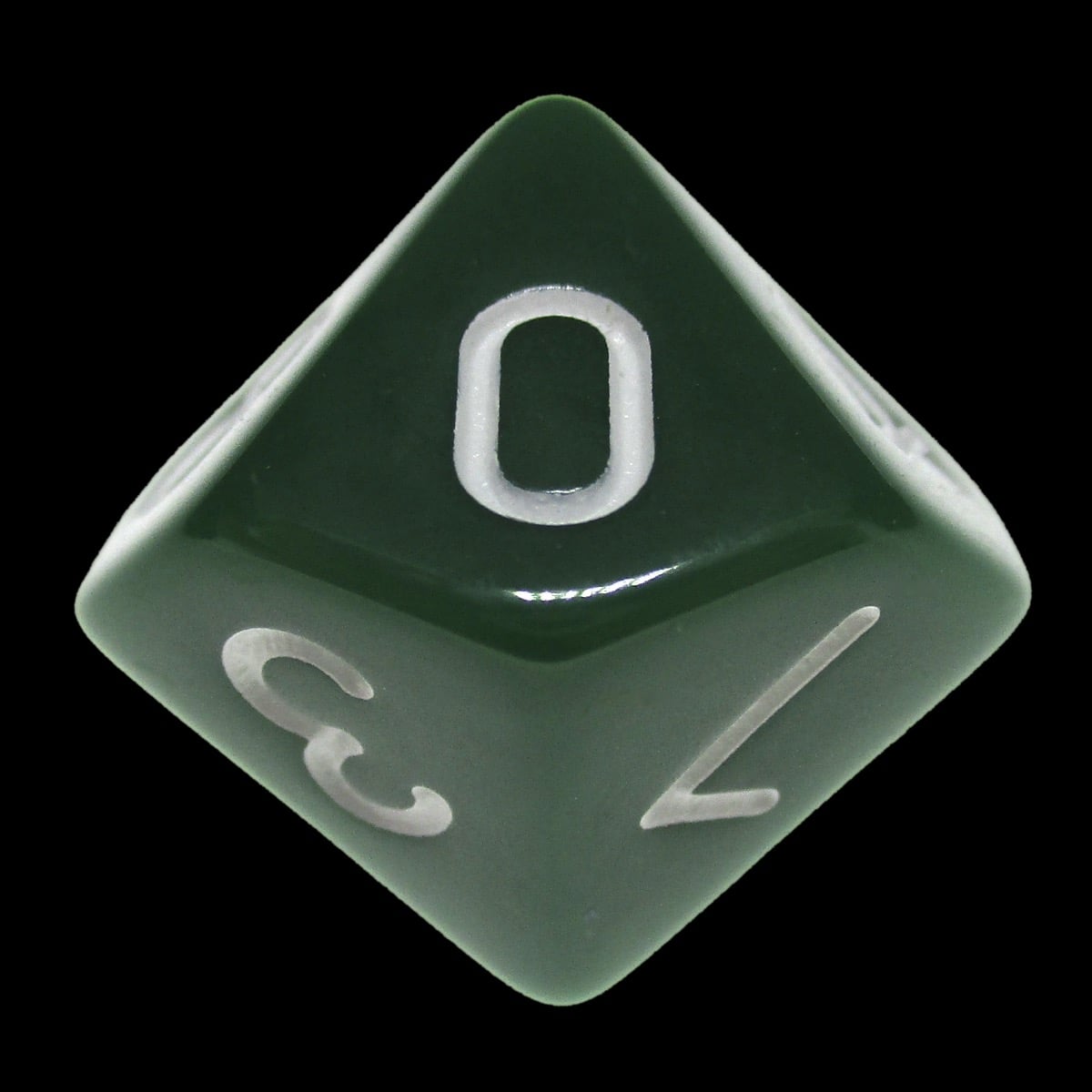 Impact Opaque Green & White D10 Dice