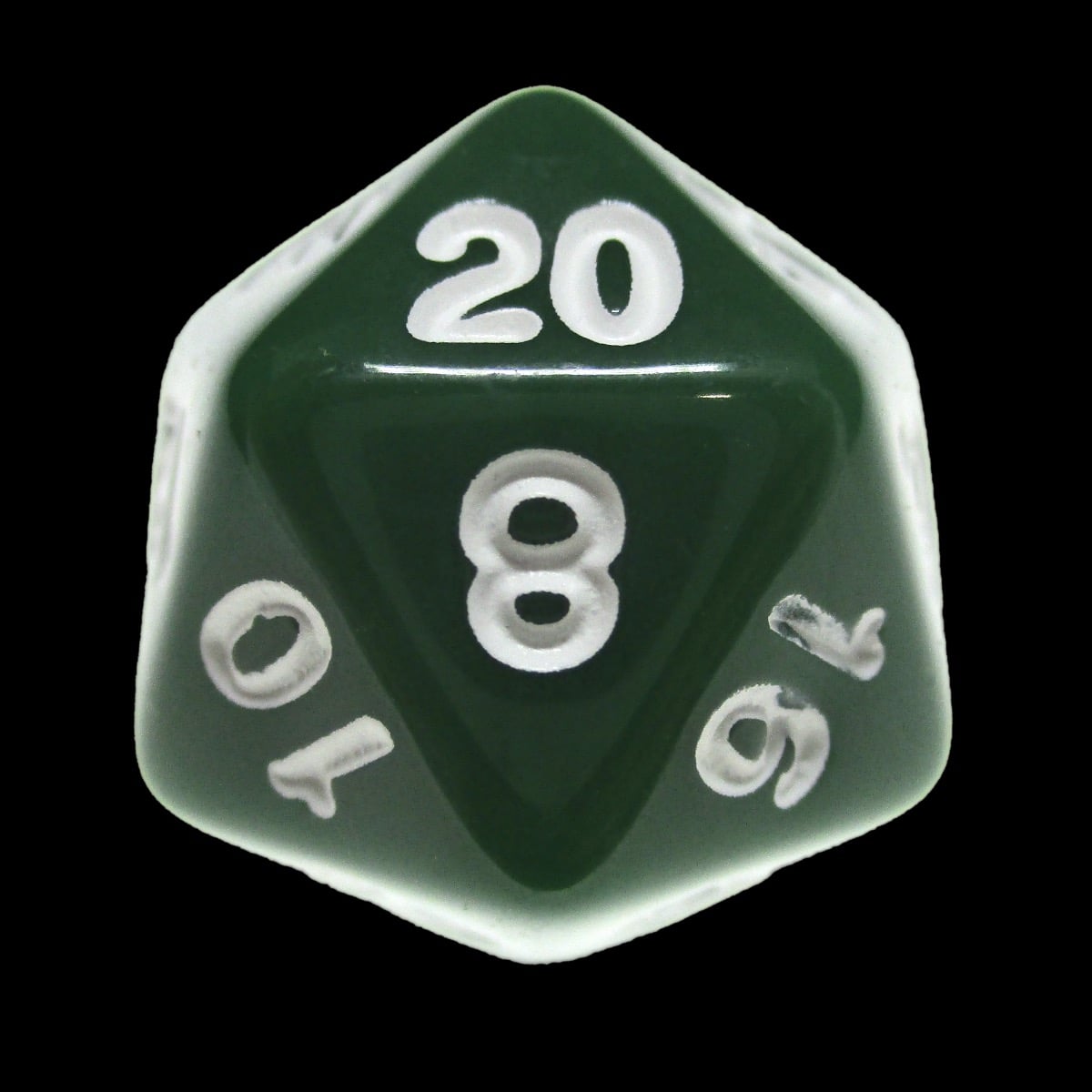 Impact Opaque Green & White D20 Dice