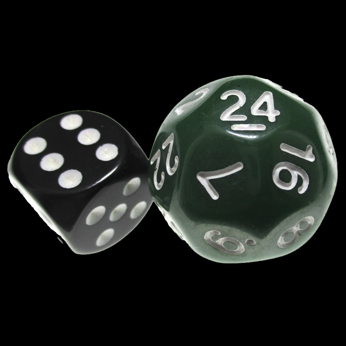 Impact Opaque Green & White D24 Dice