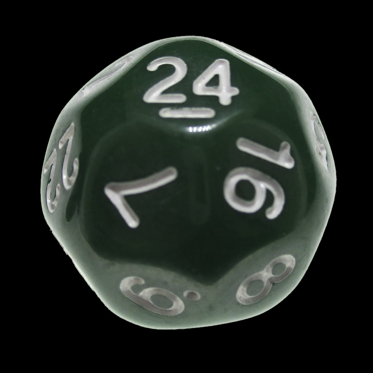 Impact Opaque Green & White D24 Dice