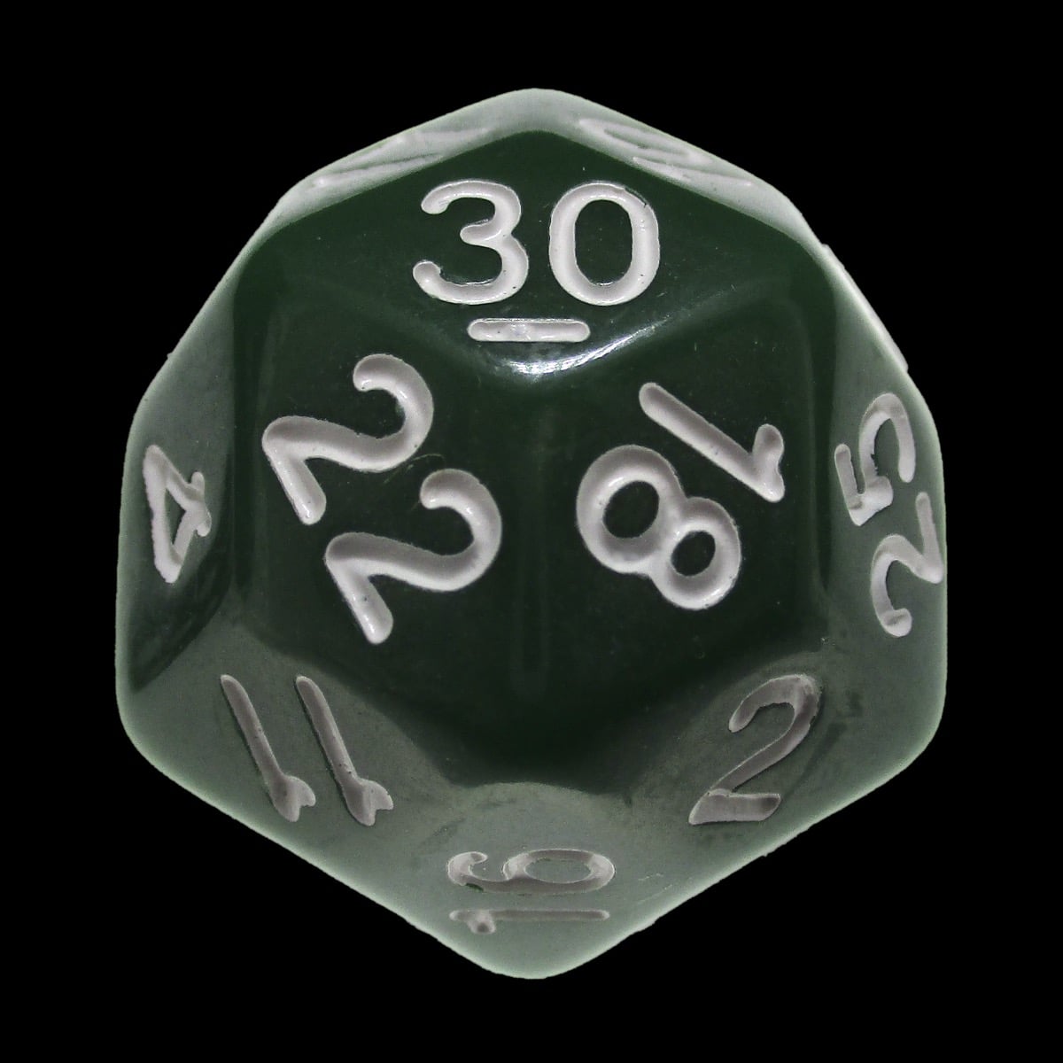 Impact Opaque Green & White D30 Dice