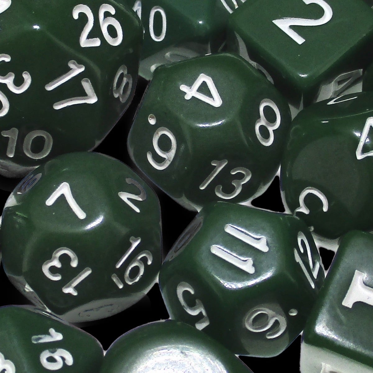 Impact Opaque Green & White Dungeon Crawl Classics DCC 14 Dice Set