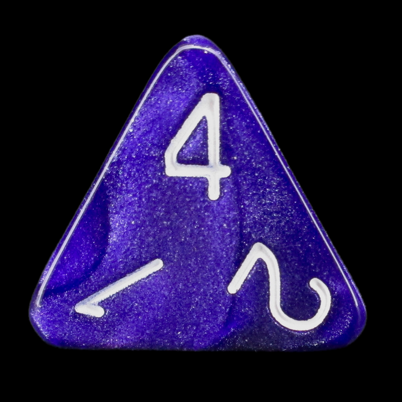 HALF PRICE CLEARANCE  Role 4 Initiative Marble Purple & White D4 Dice