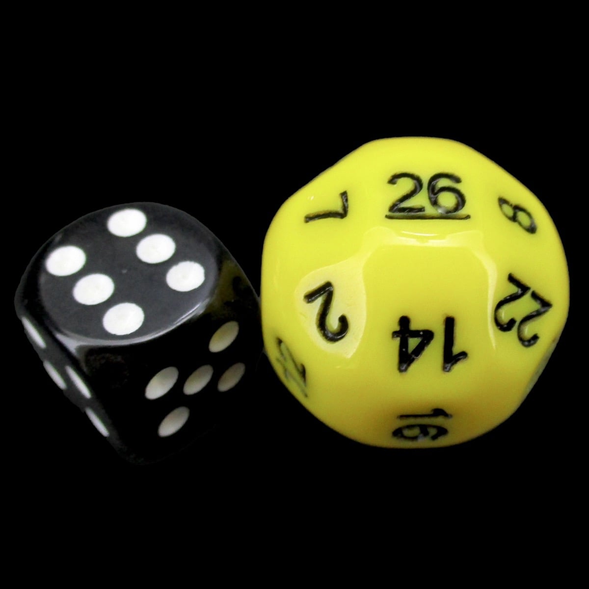 Impact Opaque Yellow & Black D26 Dice