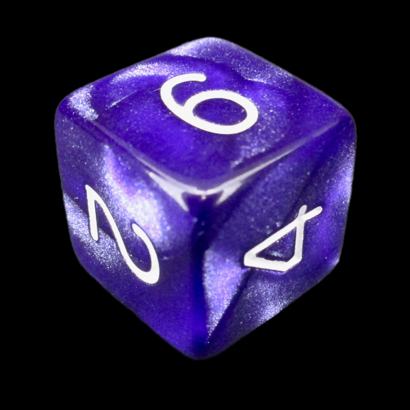Role 4 Initiative Marble Purple & White D6 Dice