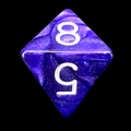 Role 4 Initiative Marble Purple & White D8 Dice