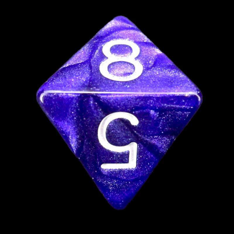 Role 4 Initiative Marble Purple & White D8 Dice