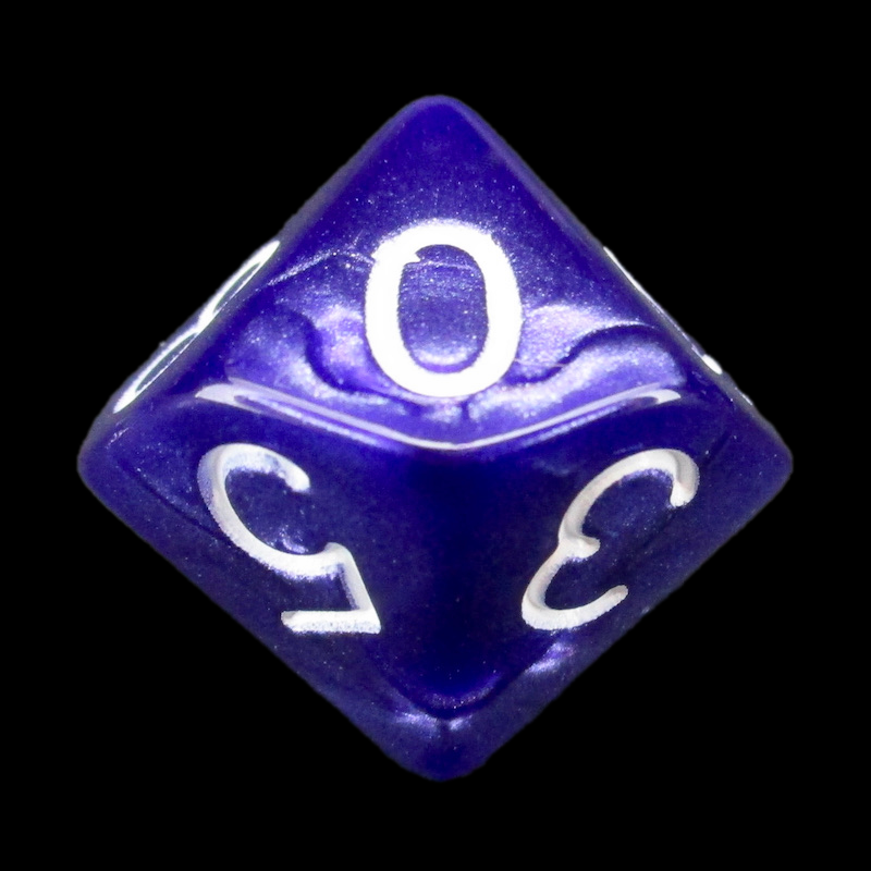 Role 4 Initiative Marble Purple & White D10 Dice