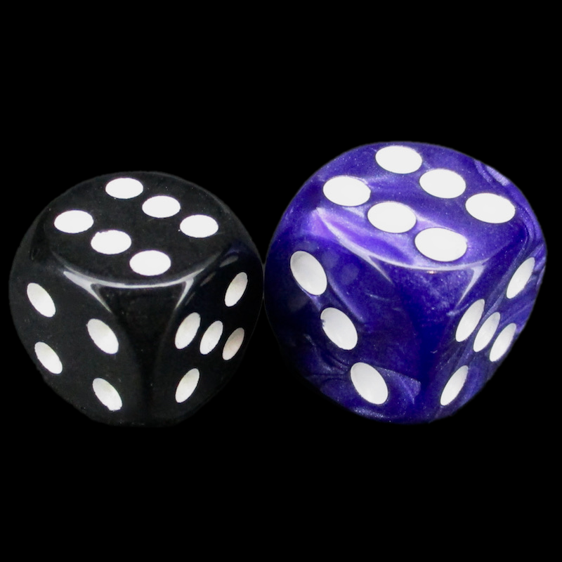 Role 4 Initiative Marble Purple & White 18mm D6 Spot Dice