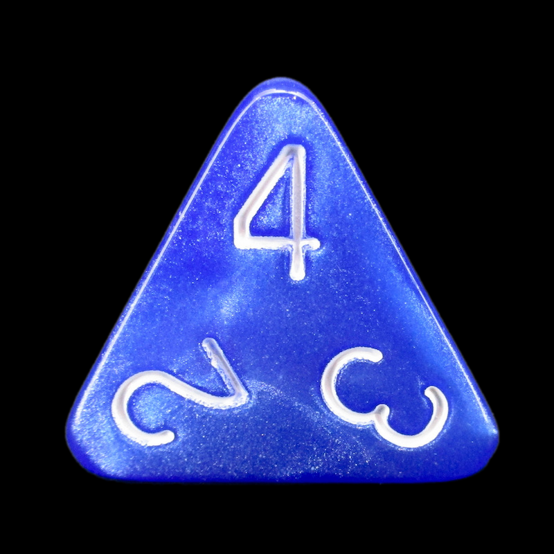 HALF PRICE CLEARANCE Role 4 Initiative Marble Blue & White D4 Dice
