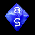 Role 4 Initiative Marble Blue & White D8 Dice