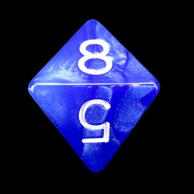 Role 4 Initiative Marble Blue & White D8 Dice