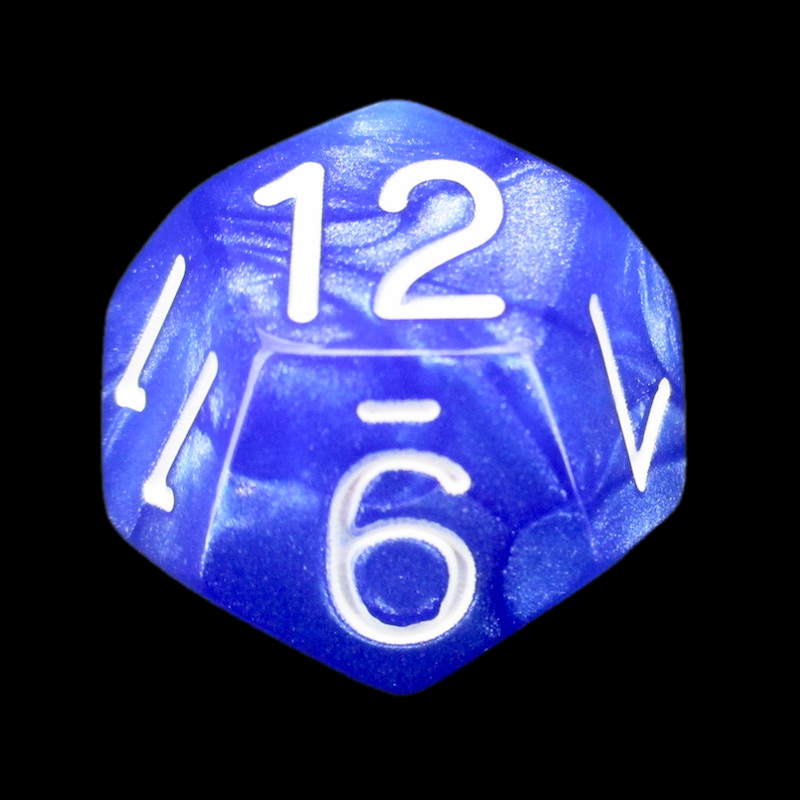Role 4 Initiative Marble Blue & White D12 Dice