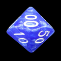 Role 4 Initiative Marble Blue & White Percentile Dice