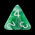 HALF PRICE CLEARANCE Role 4 Initiative Marble Green & White D4 Dice