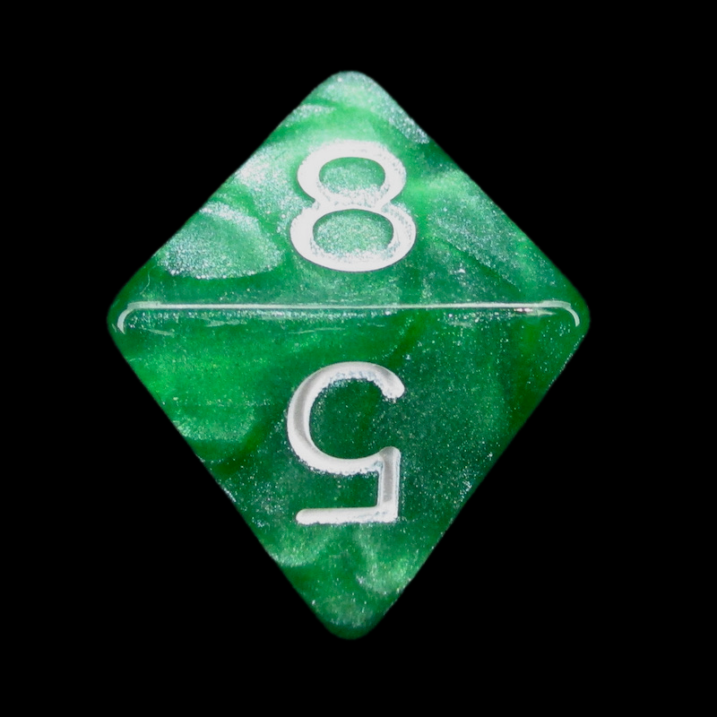 Role 4 Initiative Marble Green & White D8 Dice