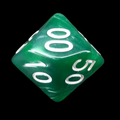 Role 4 Initiative Marble Green & White Percentile Dice