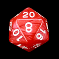 Role 4 Initiative Marble Red & White D20 Dice