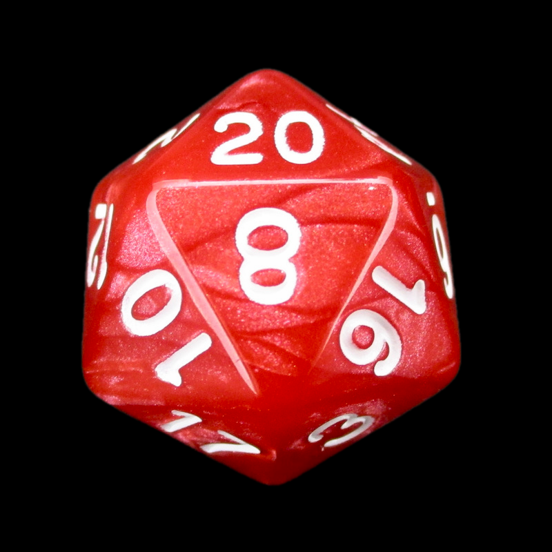 Role 4 Initiative Marble Red & White D20 Dice