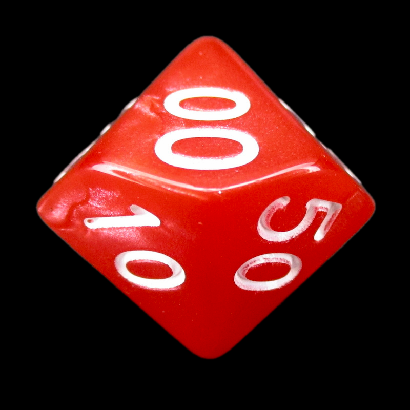 Role 4 Initiative Marble Red & White Percentile Dice