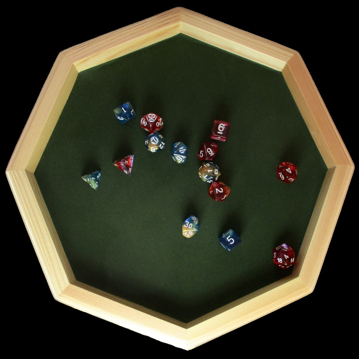 SPECIAL OFFER TDSO Wooden Octagonal 12 Inch Dice Tray