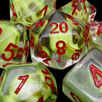 TDSO Encased Skull Sulphur 7 Dice Polyset