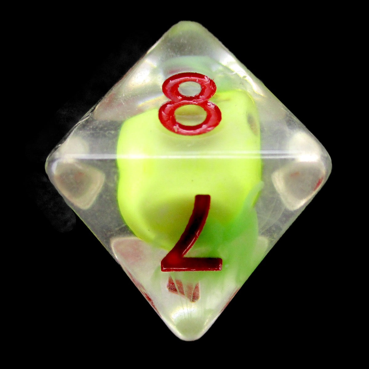 TDSO Encased Skull Sulphur D8 Dice