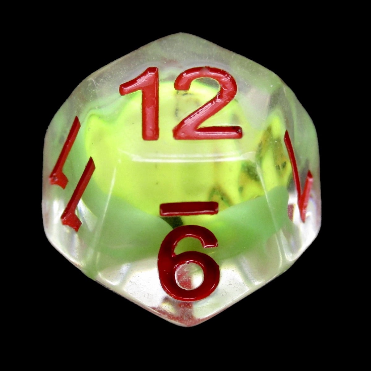 TDSO Encased Skull Sulphur D12 Dice