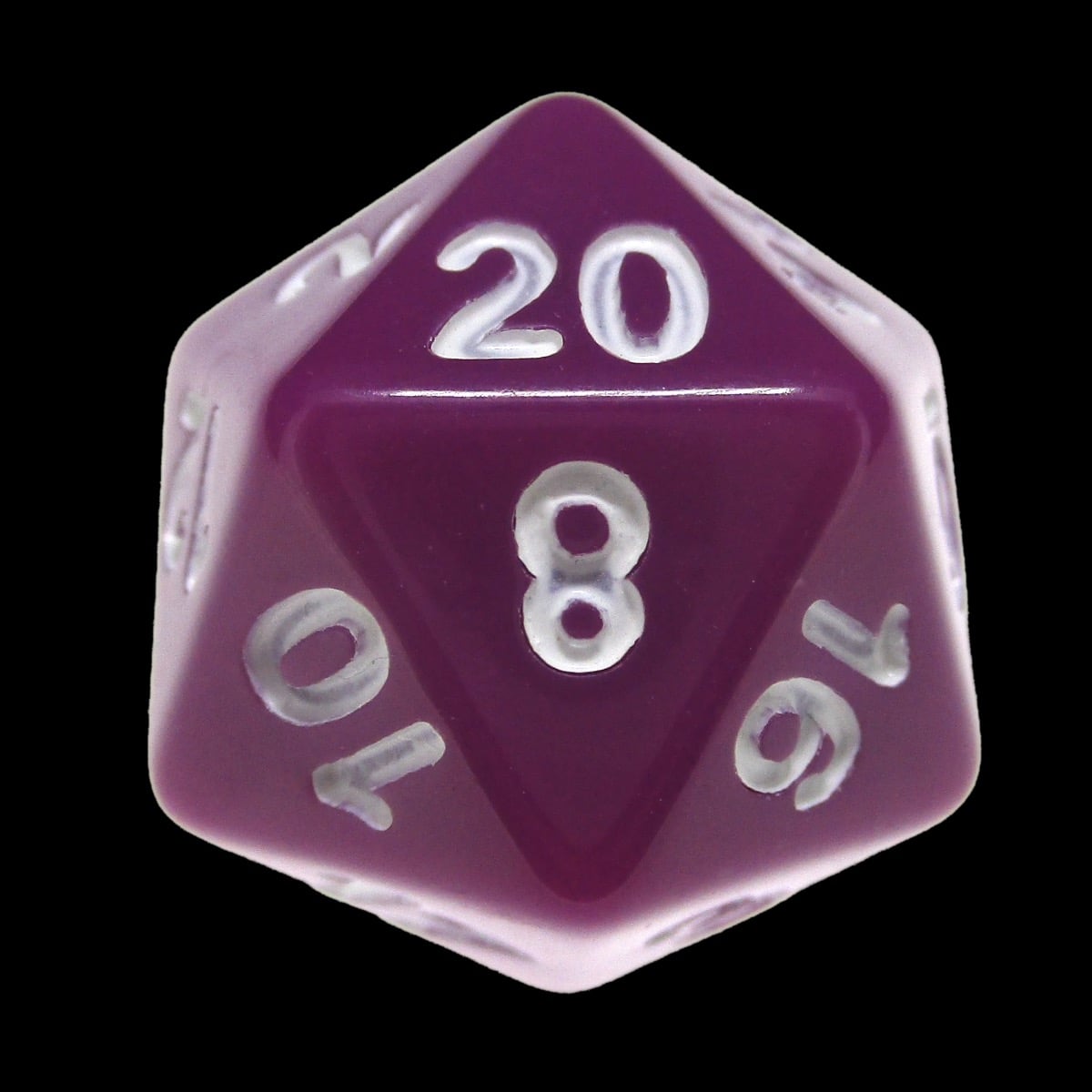 Impact Opaque Light Purple & White D20 Dice - Discontinued