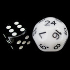 Impact Opaque White & Black D24 Dice - Discontinued