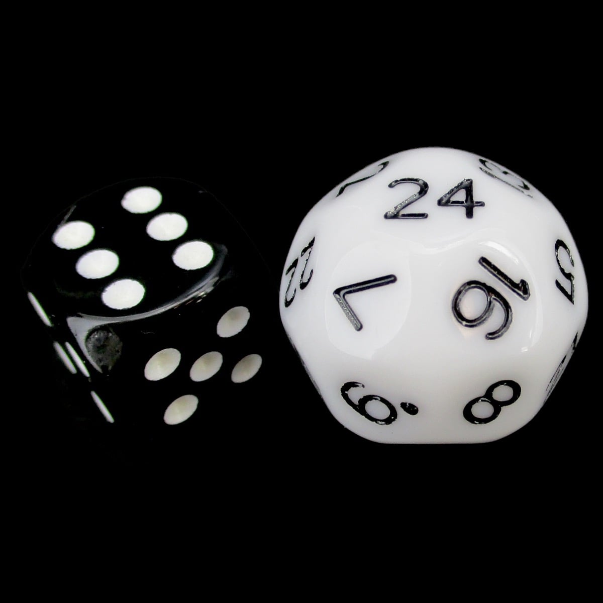 Impact Opaque White & Black D24 Dice - Discontinued