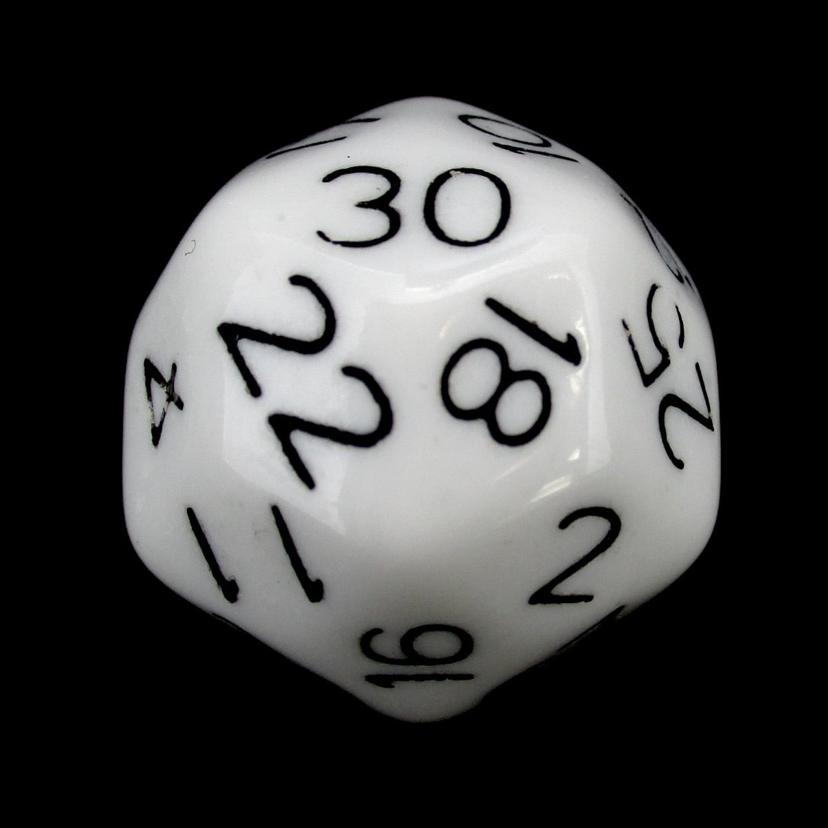 Impact Opaque White & Black D30 Dice - Discontinued