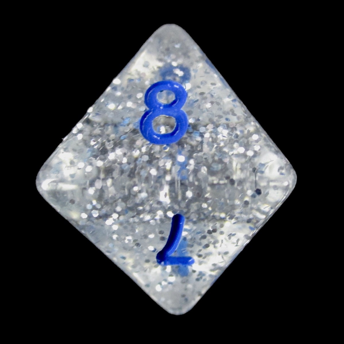 Impact Silver Glitter & Blue D8 Dice - Discontinued