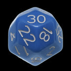 Impact Opaque Light Blue & White D30 Dice - Discontinued