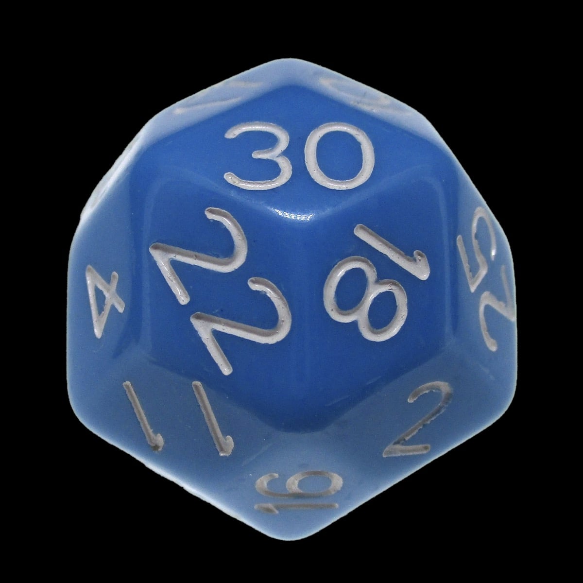 Impact Opaque Light Blue & White D30 Dice - Discontinued