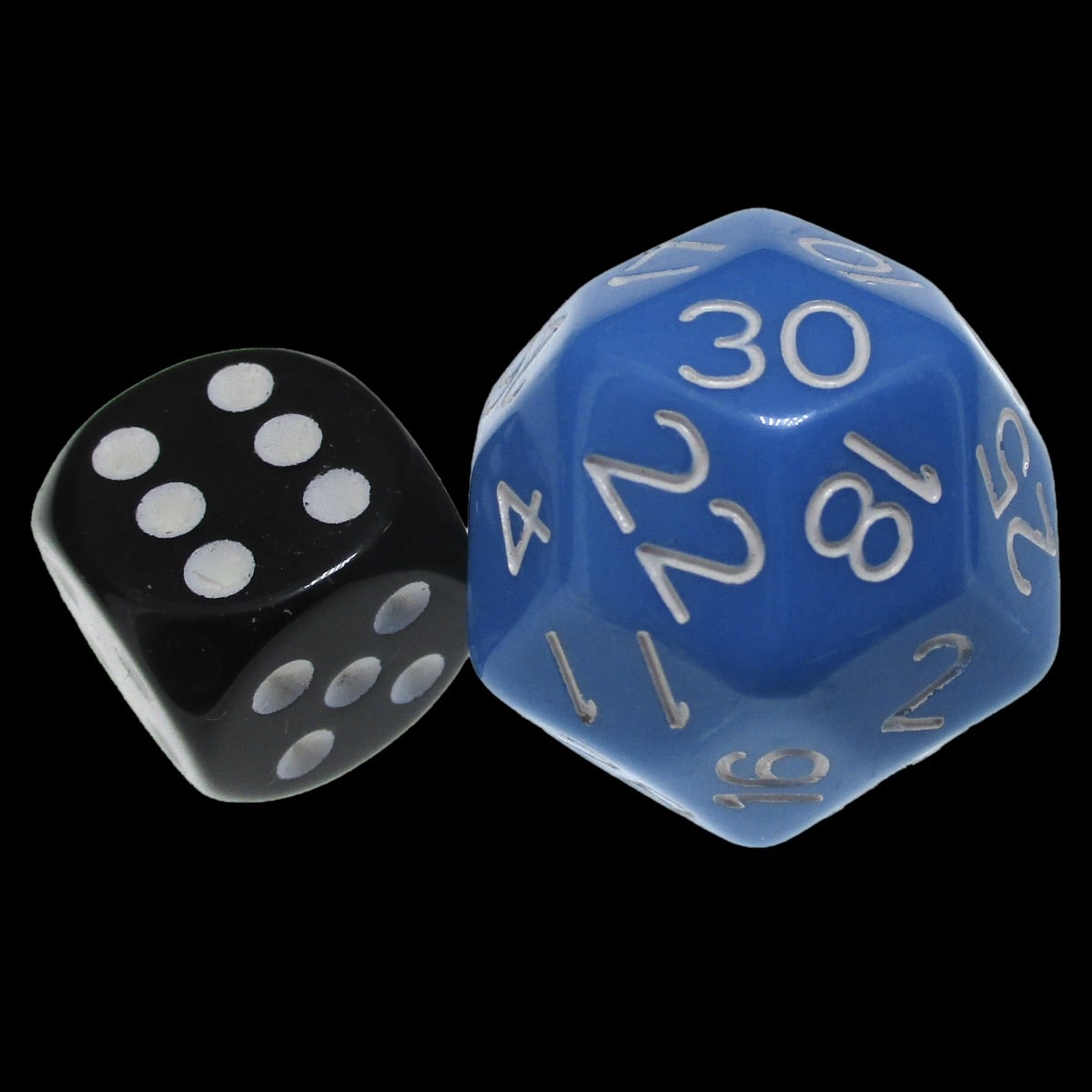 Impact Opaque Light Blue & White D30 Dice - Discontinued